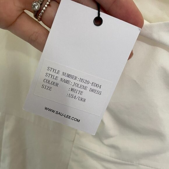 NEW SAU LEE Jolene Dress in White Size 4 Formal Vacation Mini Midi Dress Small - Picture 3 of 8